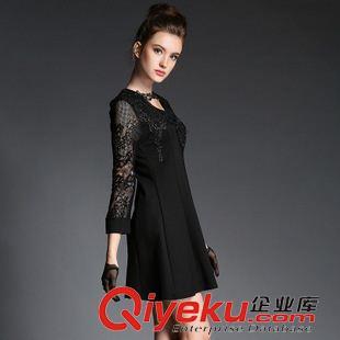 春夏款連衣裙 實拍2015春裝新款蕾絲拼接繡花收腰修身顯瘦A字彈力連衣裙圖片|春夏款連衣裙 實拍2015春裝新款蕾絲拼接繡花收腰修身顯瘦A字彈力連衣裙產品圖片由深圳市龍崗區乾宇晏服飾批發行公司生產提供-